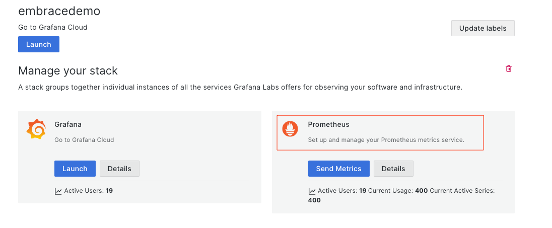 Image showing Grafana Cloud datasource