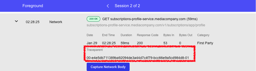 traceparent example