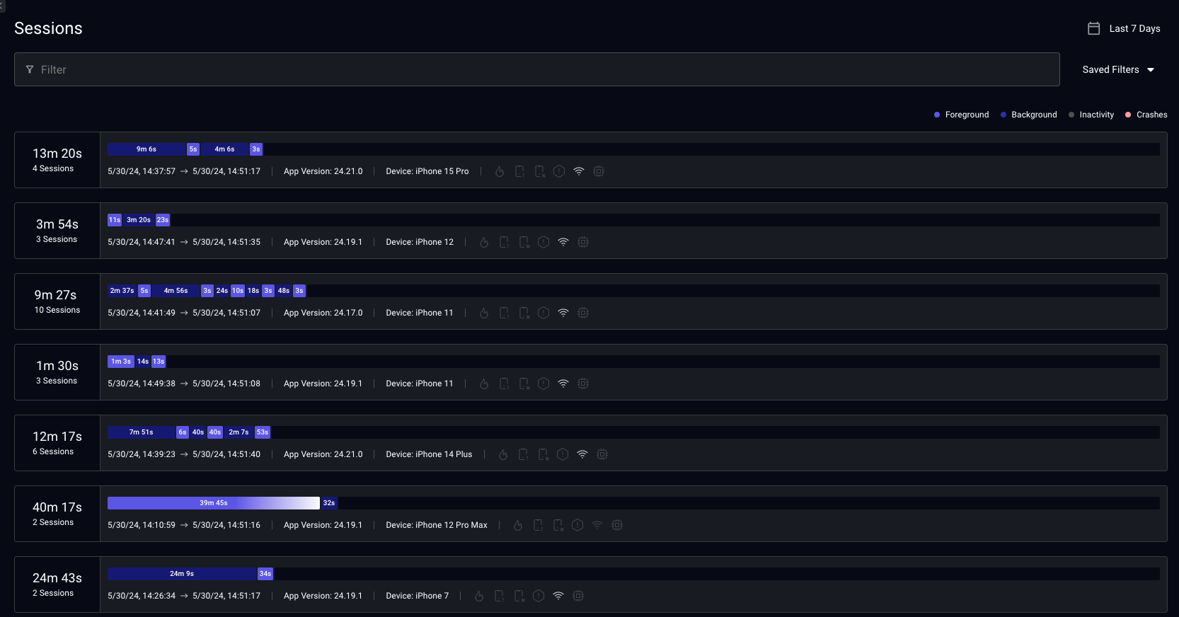 Stitched Sessions List